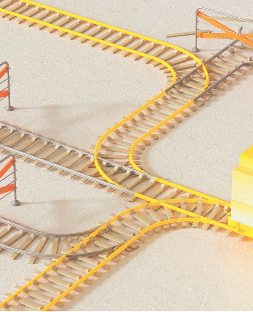 Miniature of a train track 
Miniatuur van trainrails